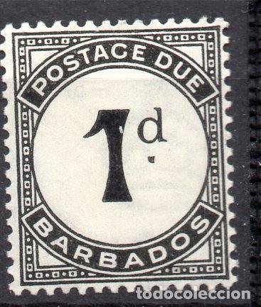 Sellos: BARBADOS/1935/MH/SC#J2/ POSTAGE DUE / 1p NEGRO