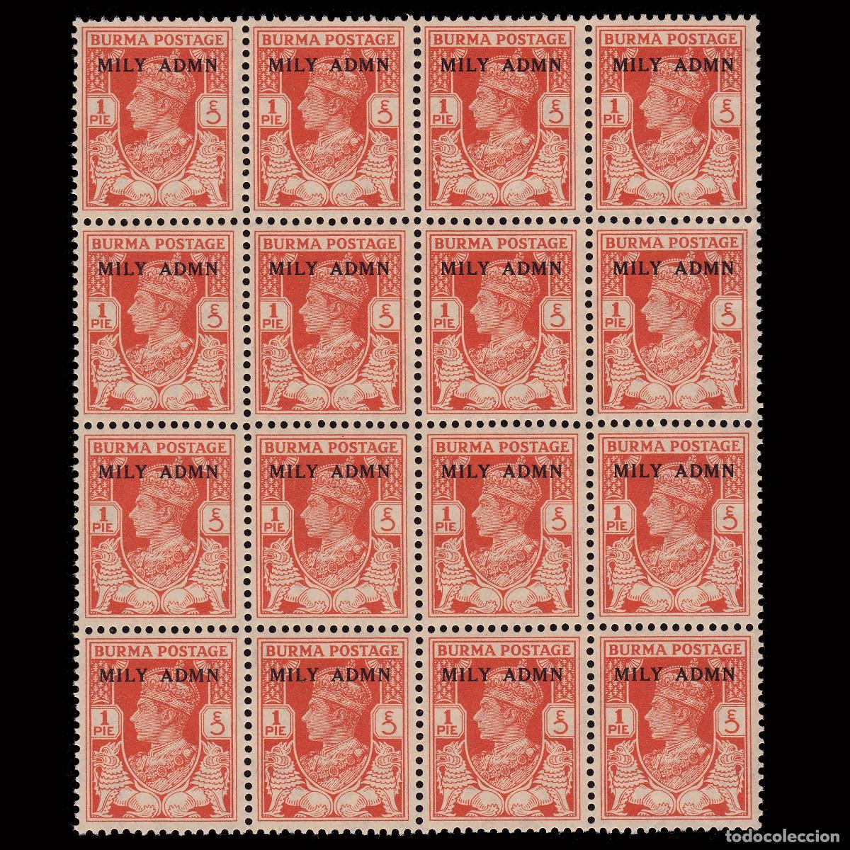 Sellos: BURMA.BRITISH MILITARY 1945.1p.BLQ 16.SG 35.MNH.