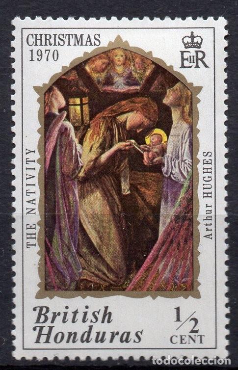 Sellos: BRITISH HONDURAS/1970/MH/SC#263/ NAVIDADES / 1/2c