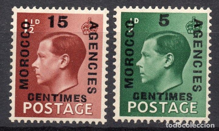 Sellos: GBOA_MORROCO/1936/MH/SC#437-438/ REY EDWARD VIII / KEVIII / REALEZA/ SET COMPLETO / FRANCOS