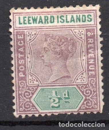 Timbres: LEEWARD ISLAND/1890/MNG/SC#1/ REINA VITORIA / QV / 1/2p LILA & VERDE