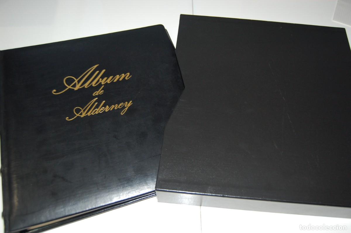 Sellos: ALBUM FILABO-ALDERNEY-REINO UNIDO-HOJAS 1983 A 1996-FILOESTUCHES TRANSPARENTES-SIN SELLOS- VER FOTOS