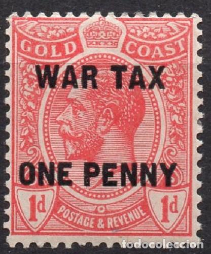 Timbres: GOLD COAST/1918/MH/SC#MR1/ REY JORGE V / KGV/ 1p ESCARLATA / IMPUESTO DE GUERRA