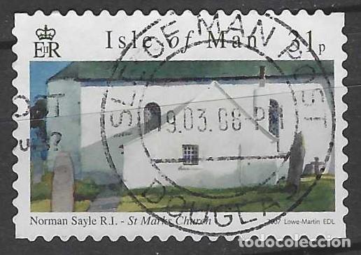 Sellos: ISLA DE MAN 2007 - LA IGLESIA DE SAINT MARKS - USADO - Foto 1