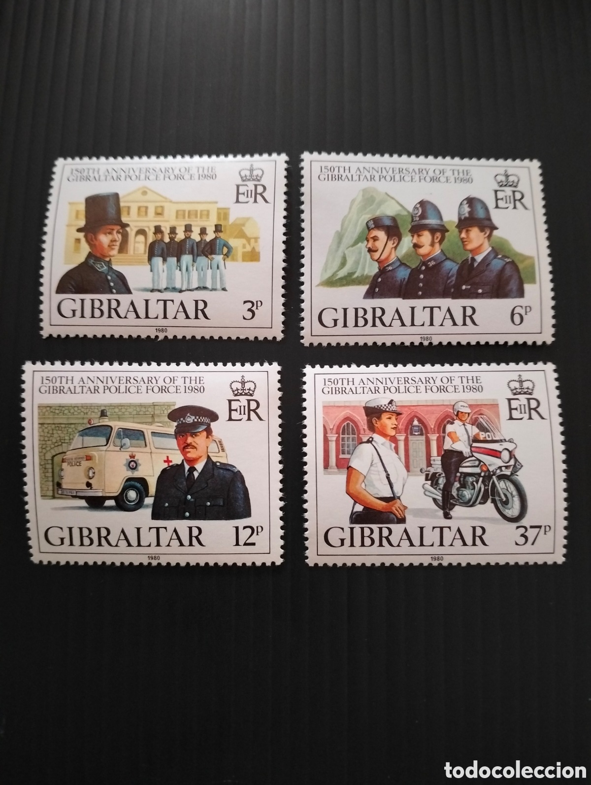 Sellos: GIBRALTAR 1980 POLIC&Iacute;A - Foto 1