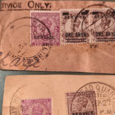Sellos: DOS RECORTES SELLO POSTAL INDIA INGLESA REY JORGE YBERT 87 1927