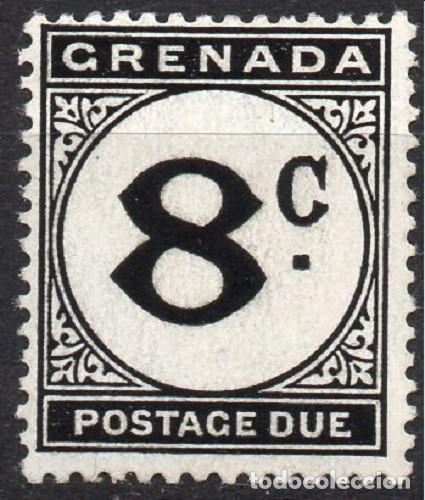 Sellos: GRENADA/1952/MH/SC#J18/ POSTAGE DUE / 8c NEGRO