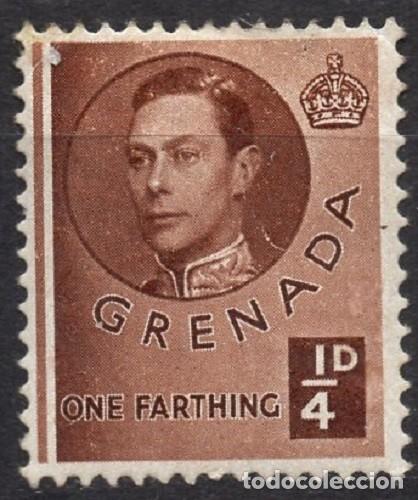Sellos: GRENADA/1937/MH/SC#131/ REY JORGE VI / KGVI / 1/4p CASTA&Ntilde;O, PAPEL CHALKY