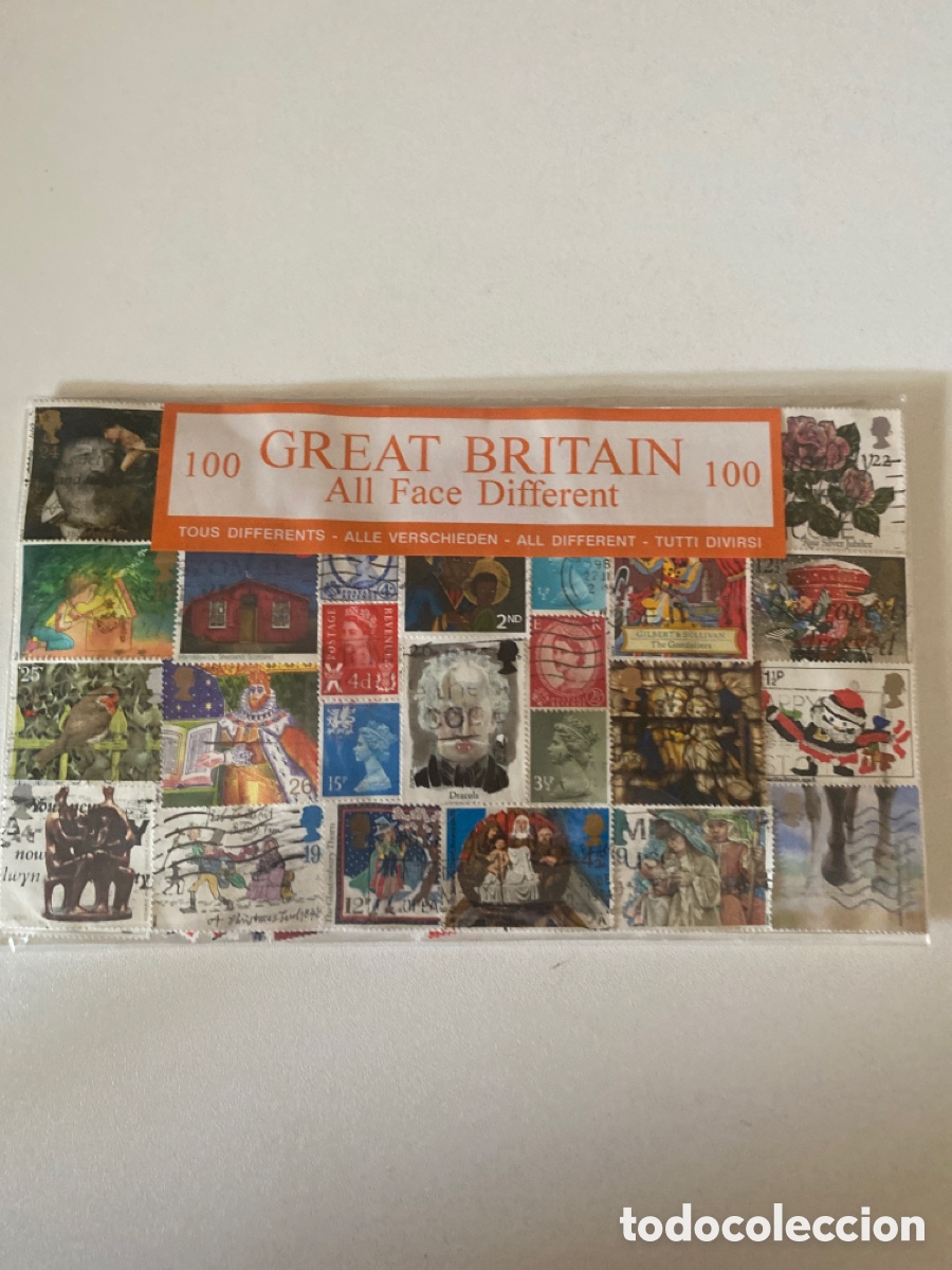 Sellos: 100 sellos colecci&oacute;n Great Britain.Oferta.