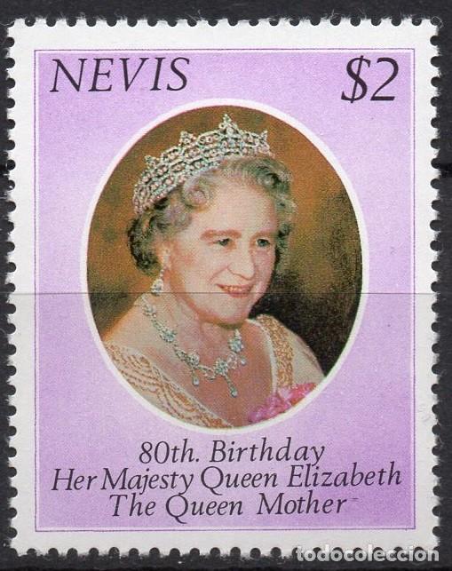 Sellos: NEVIS/1980/MNH/SC#113/ REINA MADRE ELIZABETH 80&ordm; ANIV. / REALEZA