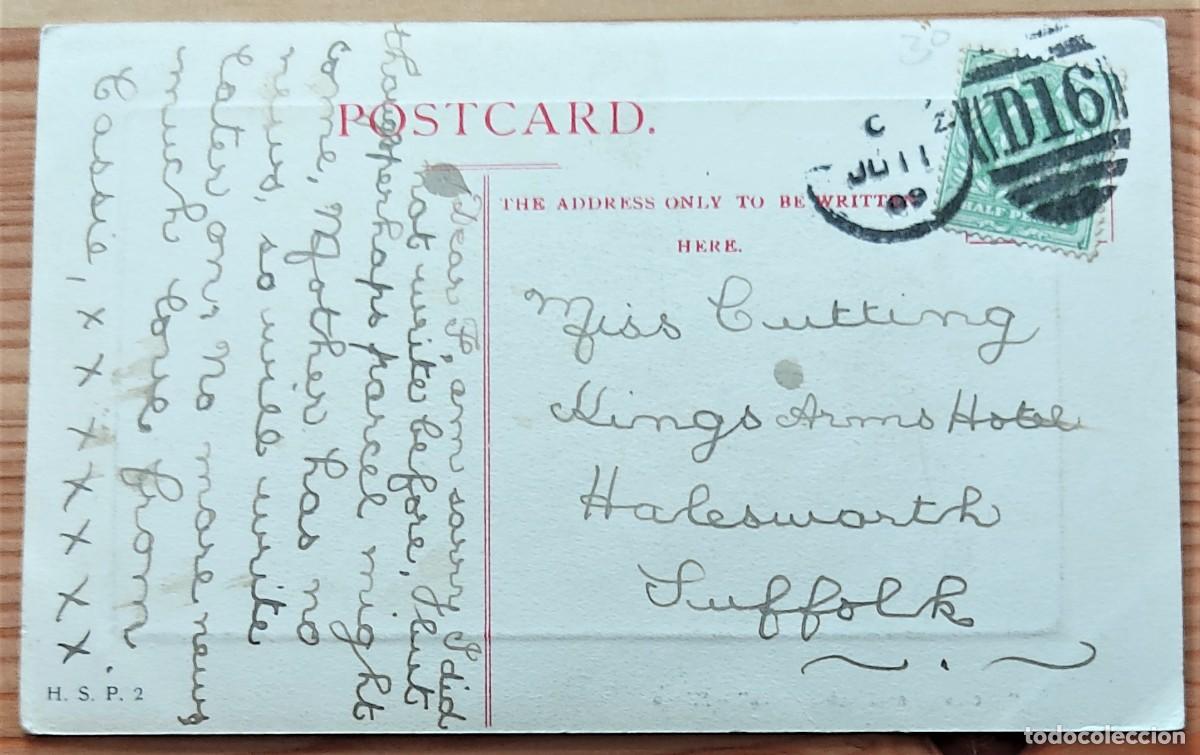 Sellos: POSTAL CIRCULADA INGLESA A&Ntilde;O 1909 - Foto 2