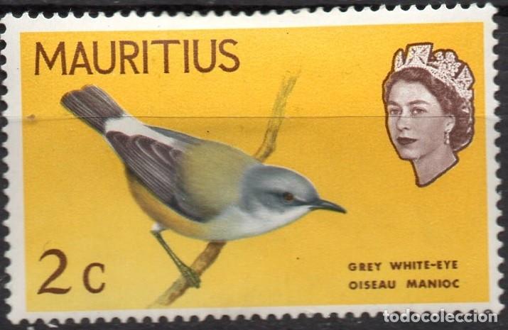 Selos: MAURITIUS/1965/MH/SC#276/ REINA ELIZABETH II/ QEII / AVES/ ANIMALES / 2c