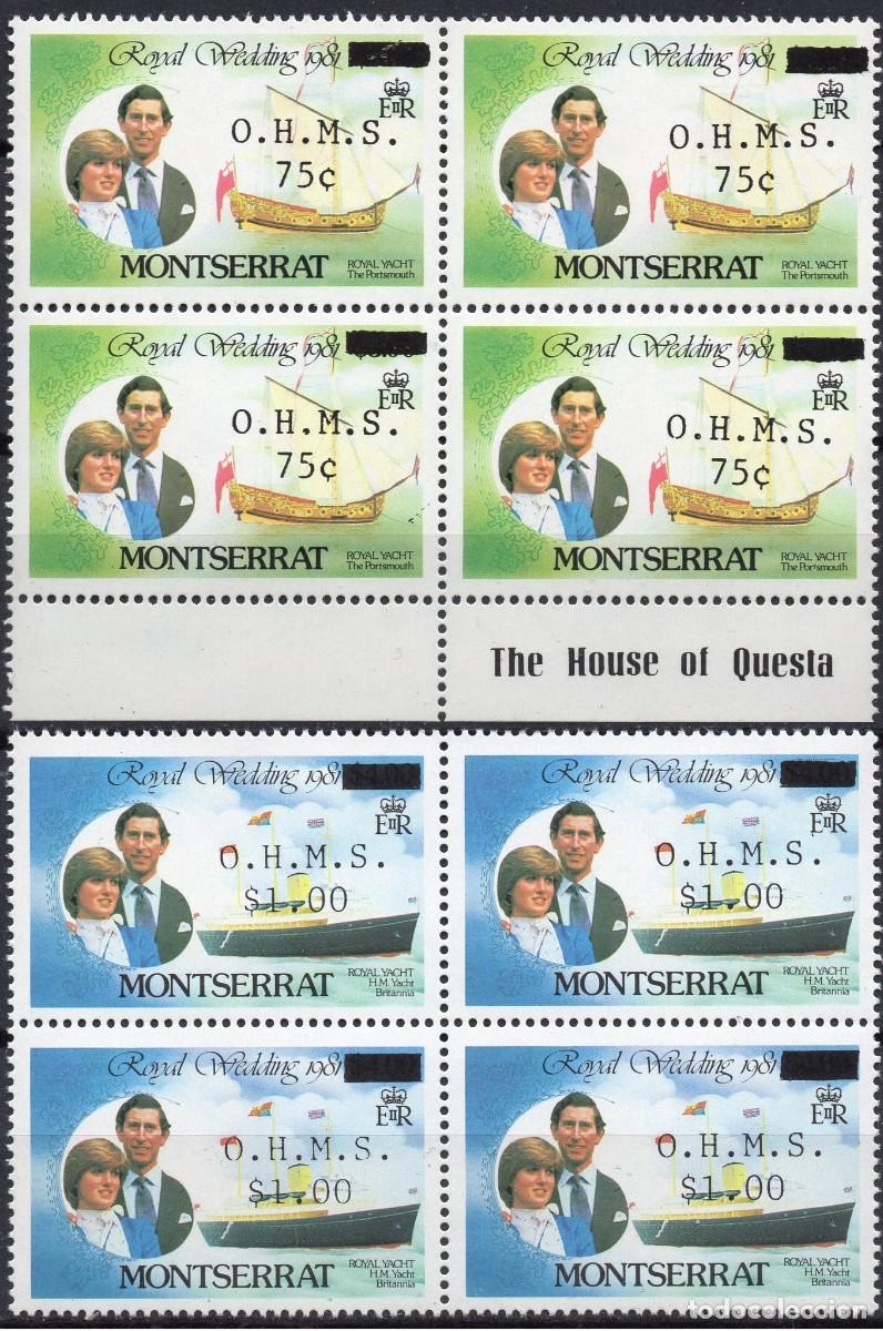 Timbres: MONTSERRAT/1982/MNH/SC#O58, O60/ BODA DE PRINCIPE CARLOS Y LADY DIANA / OFICIAL STAMP / SET PARCIAL