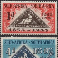 Sellos: SOUTH AFRICA/1953/MH/SC#193-4/CENT. DE LA INTRODUCCION DEL SELLO POSTAL EN SUDAFRICA / FULL SET