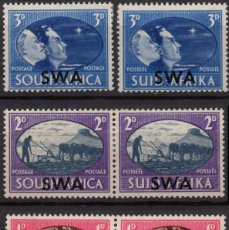 Sellos: SOUTH WEST AFRICA/1947/MH/SC#153-5/ WWII VICTORIA ALIEDA/ EMISION PAZ / SOBREIMPRESO/ FULL SET