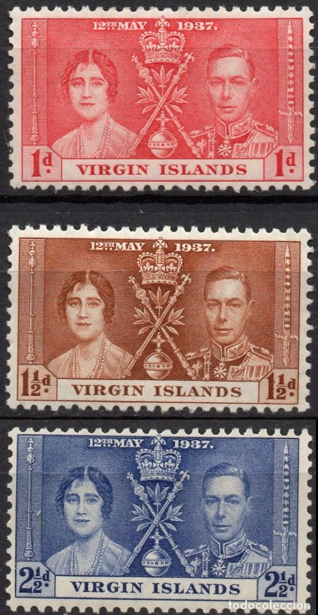 Timbres: VIRGIN ISLAND/1937/MH/SC#73-5/ REY JORGE VI /KGVI / EMISION CORONACION / FULL SET