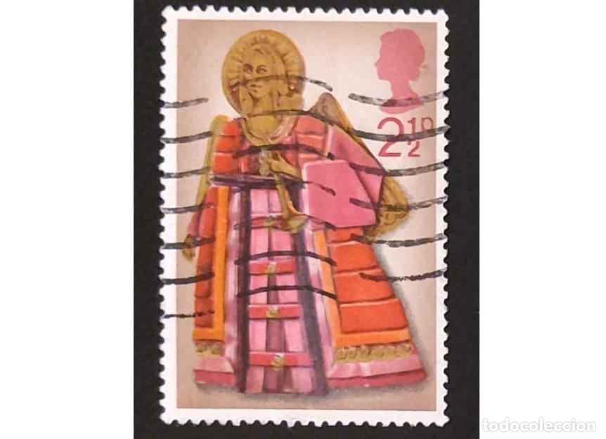 Timbres: SD)1972, UNITED KINGDOM, QUEEN ELIZABETH II, CHRISTMAS, ANGEL WITH TRUMPET, USED