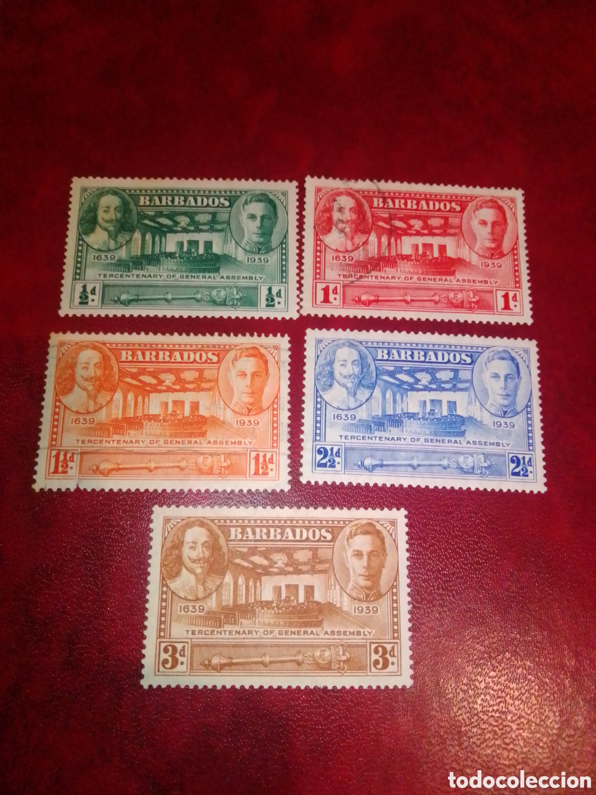 Sellos: Barbados 1939 Jorge VI completa - Foto 1