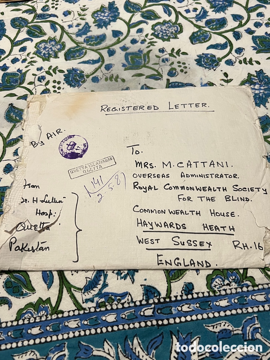 Sellos: Sobre Pakist&aacute;n a Inglaterra - Foto 1