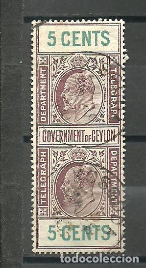 Sellos: CEYLAN (CEYLON) - SELLO DE TELEGRAFO - 5C. - USADO - Foto 1