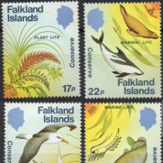 Sellos: FALKLAND ISLANDS/1984/MH/SC#412-5/ CONSERVACION VIDA SALVAJE/ ANIMALES/ FULL SET