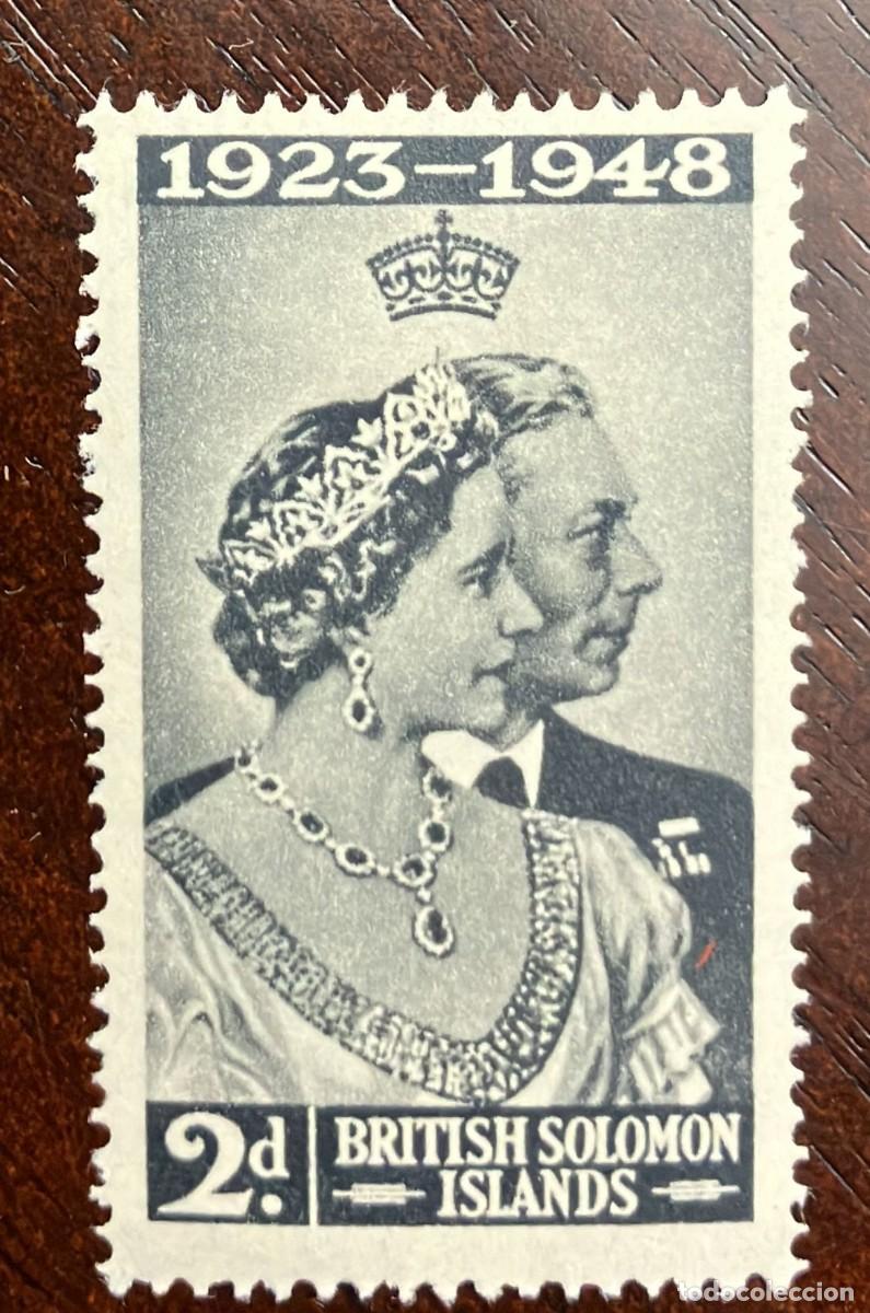 Sellos: P) 1948 SOLOMON ISLAND, KING GEORGE VI ROYAL SILVER WEDDING, XF