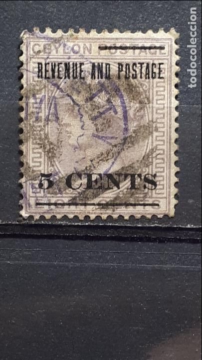 Sellos: CEYLAN .A&ntilde;o 1885 &deg;. Yvert 100 - Foto 1