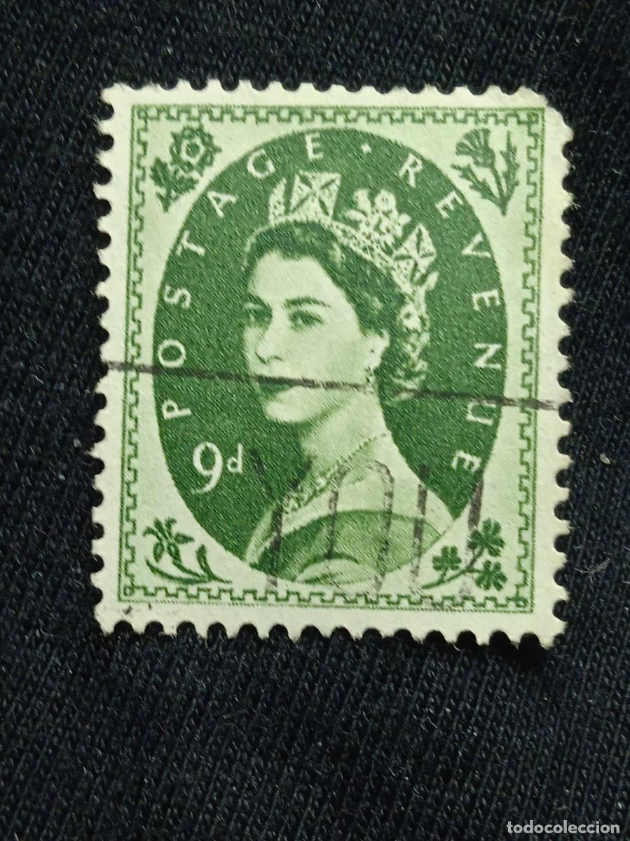 Sellos: SELLO REINA ISABEL DE INGLATERRA, QUEEN ELIZABETH II, 9D 1966