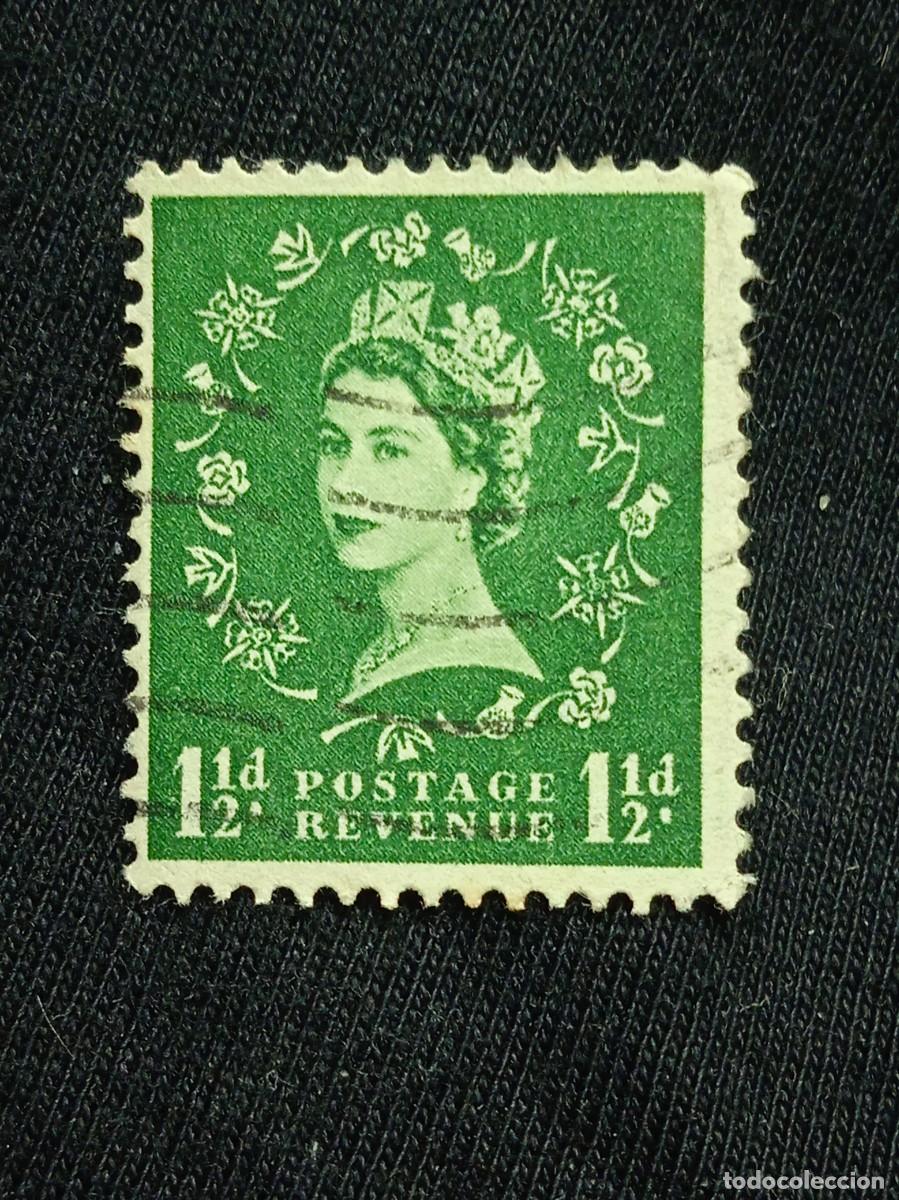 Sellos: SELLO REINA ISABEL DE INGLATERRA, QUEEN ELIZABETH II, 1 1/2 D 1958