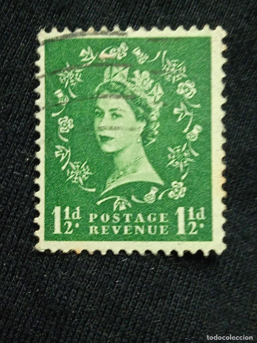 Sellos: SELLO REINA ISABEL DE INGLATERRA, QUEEN ELIZABETH II, 1 1/2 D 1958