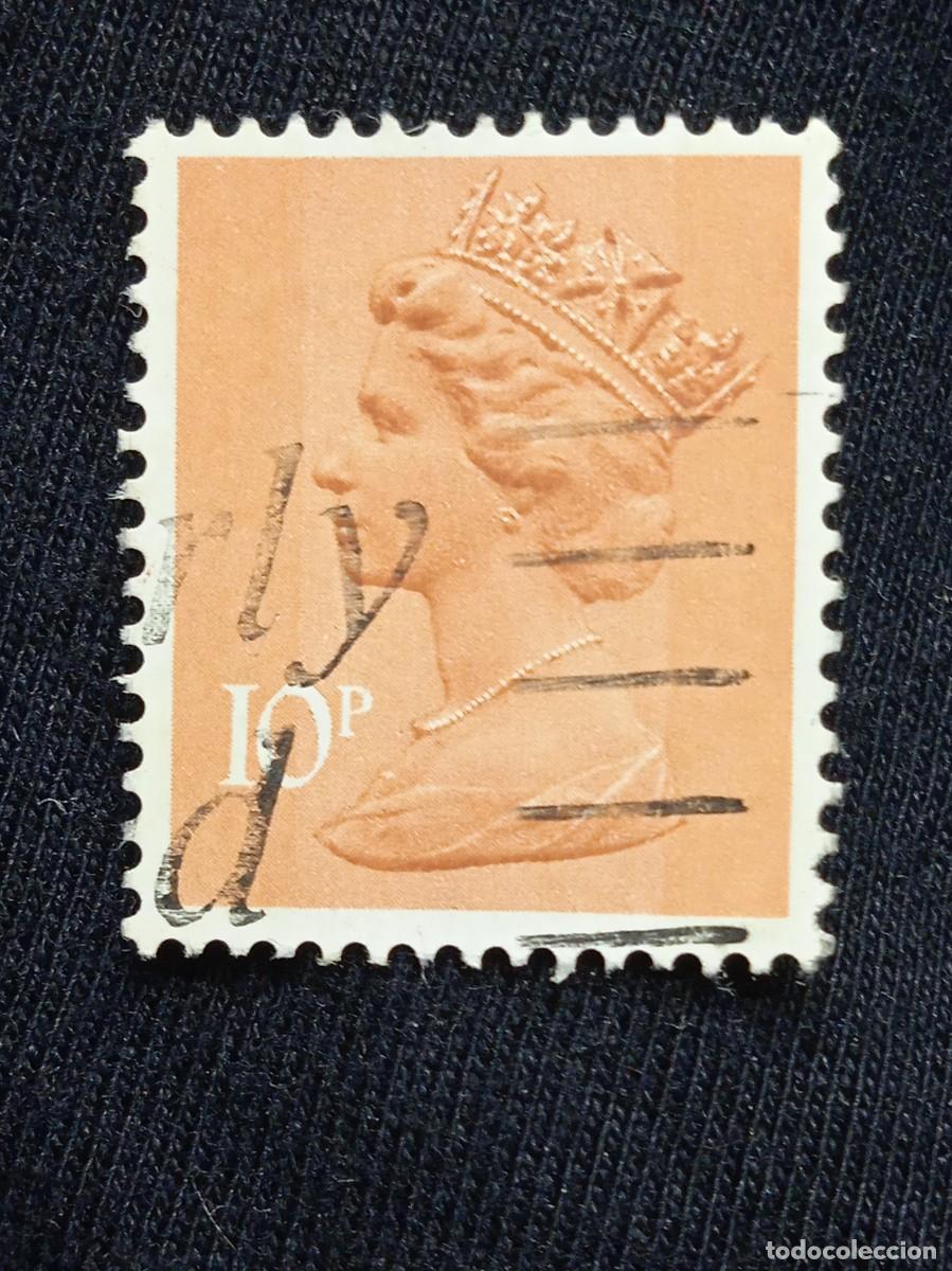 Sellos: SELLO REINA ISABEL DE INGLATERRA, QUEEN ELIZABETH II, 10P