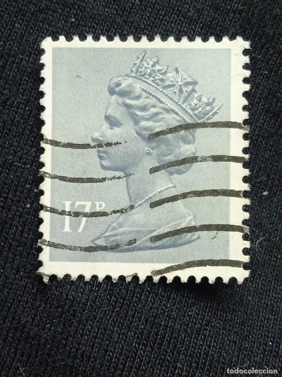 Sellos: SELLO REINA ISABEL DE INGLATERRA, QUEEN ELIZABETH II, 17P GRAY, GRIS