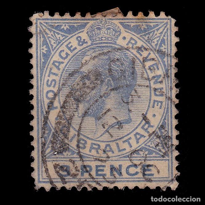 Selos: GIBRALTAR.GV.1927.3d.bright blue.SG 95.USED.