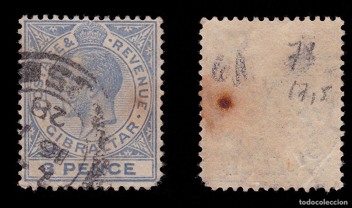 Sellos: GIBRALTAR.1927.GV.3d.SG 95.USED.Wmk Mult Script CA - Foto 2