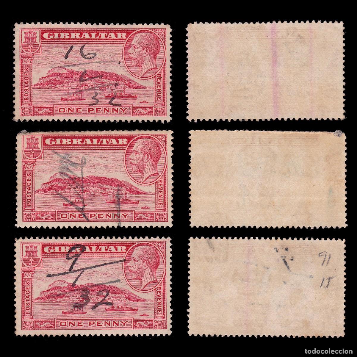 Sellos: GIBRALTAR.1931.GV.1d scarlet.SET 3.SG 110.USED.