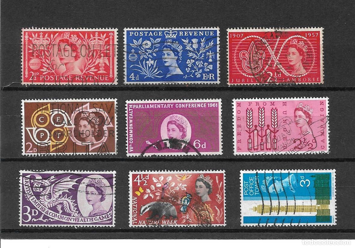Timbres: Isabel II. reina de Inglaterra. sellos a&ntilde;os 1953/65