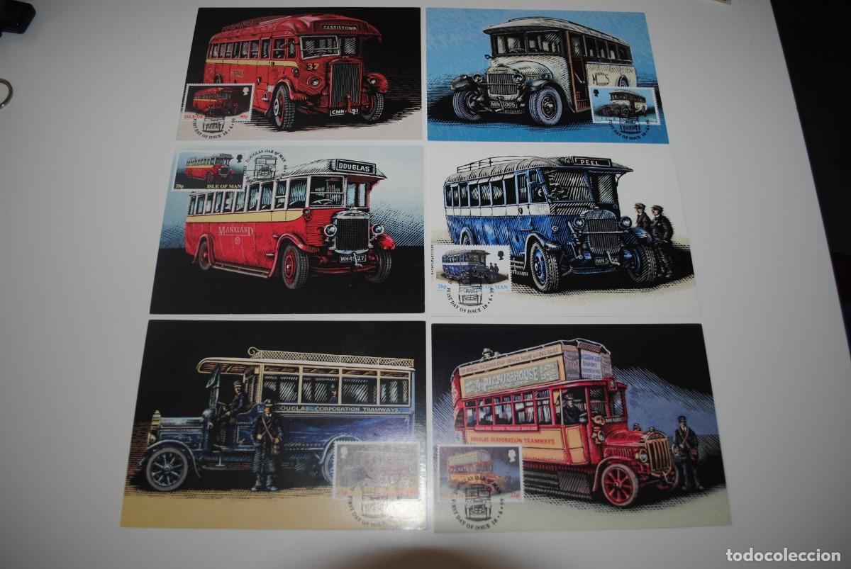 Briefmarken: LOTE 6 TARJETAS MAXIMAS - ISLE OF MAN 1999 - 860/65 - AUTOBUSES