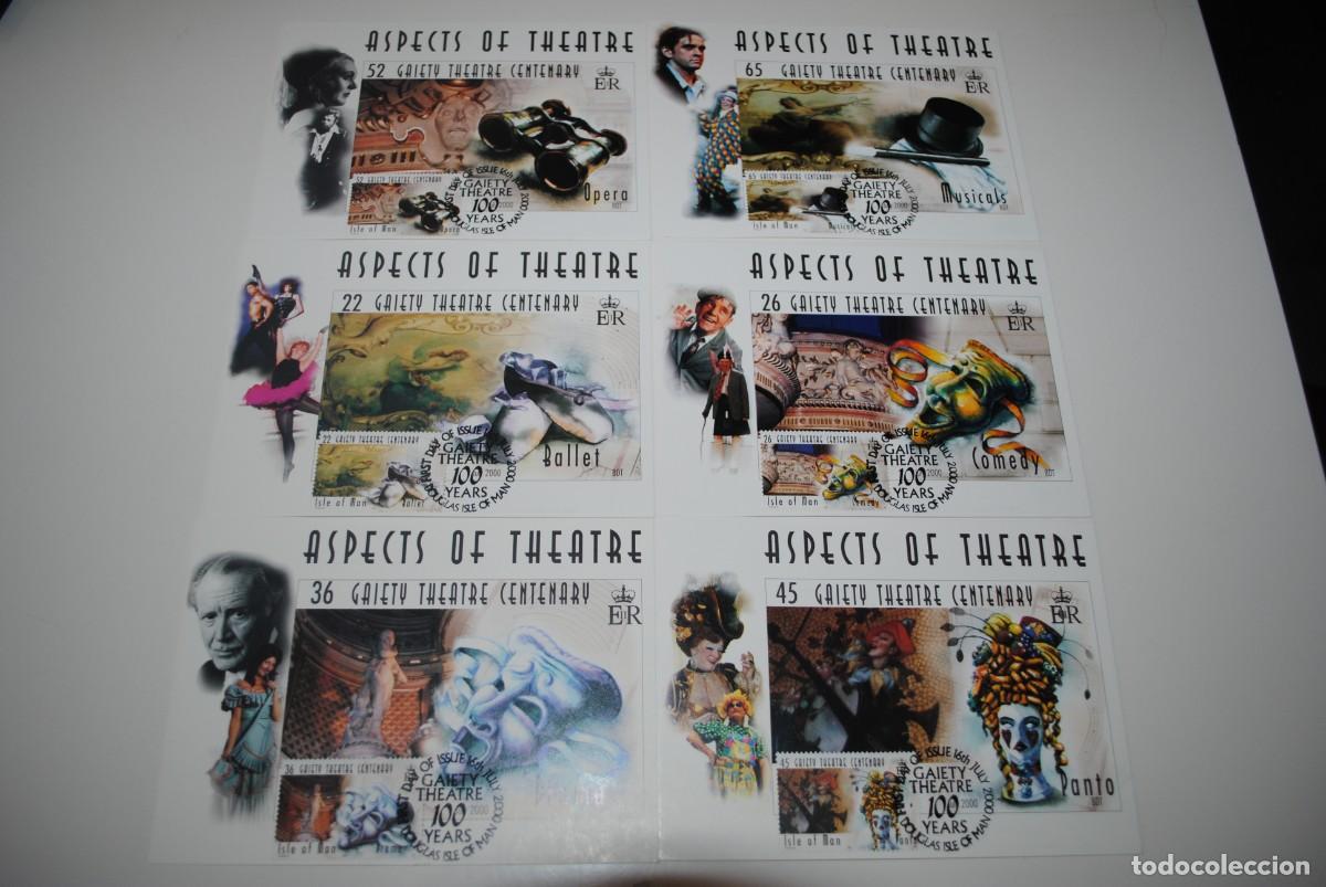 Briefmarken: LOTE 6 TARJETAS MAXIMAS - ISLE OF MAN 2000 - CENTENARIO DEL TEATRO