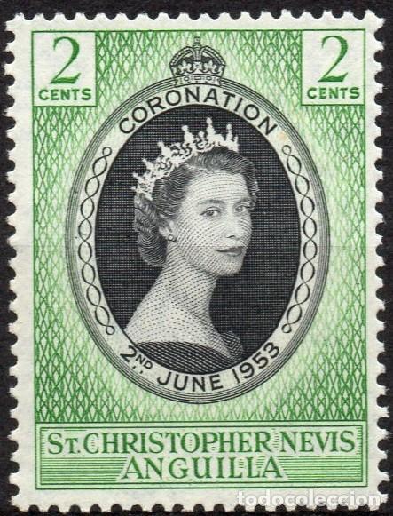 Sellos: ST. KITTS & NEVIS/1953/MH/SC#119/ CORONACION REINA ELIZABETH II / QEII