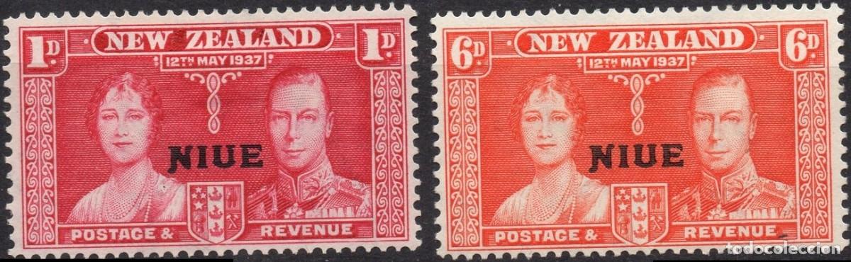 Sellos: NIUE/1937/MNH/SC#70, 72/ CORONACION DEL REY JORGE VI / KGVI / SET PARCIAL
