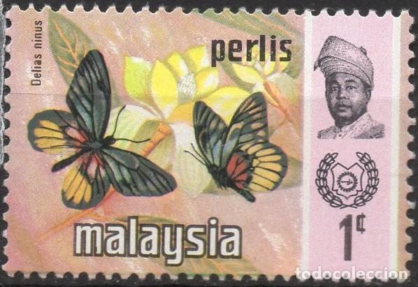 Selos: MALAYSIA_PERLIS/1971/MH/SC#15/ SULTAN SYED PUTRA/ MARIPOSAS/ 1c