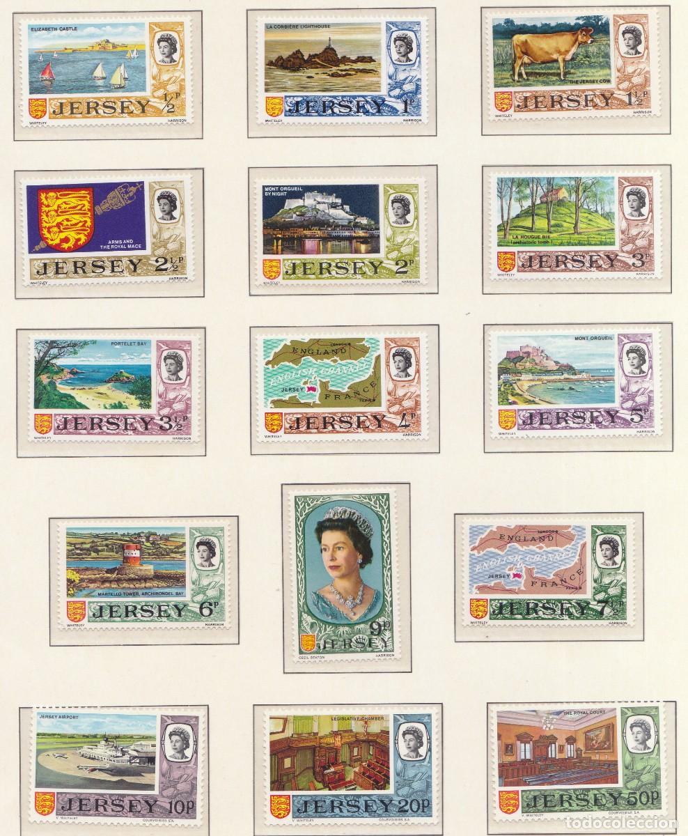 Sellos: GRAN BRETA&Ntilde;A- JERSEY- xx 28/42 REINA- 1970/1.-