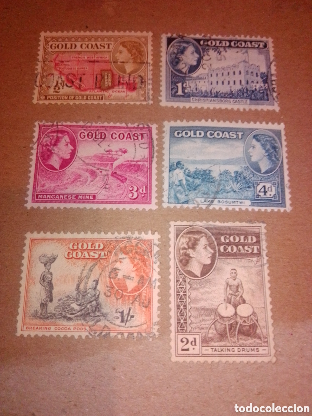 Sellos: Gold Coast Isabel II Costa de Oro