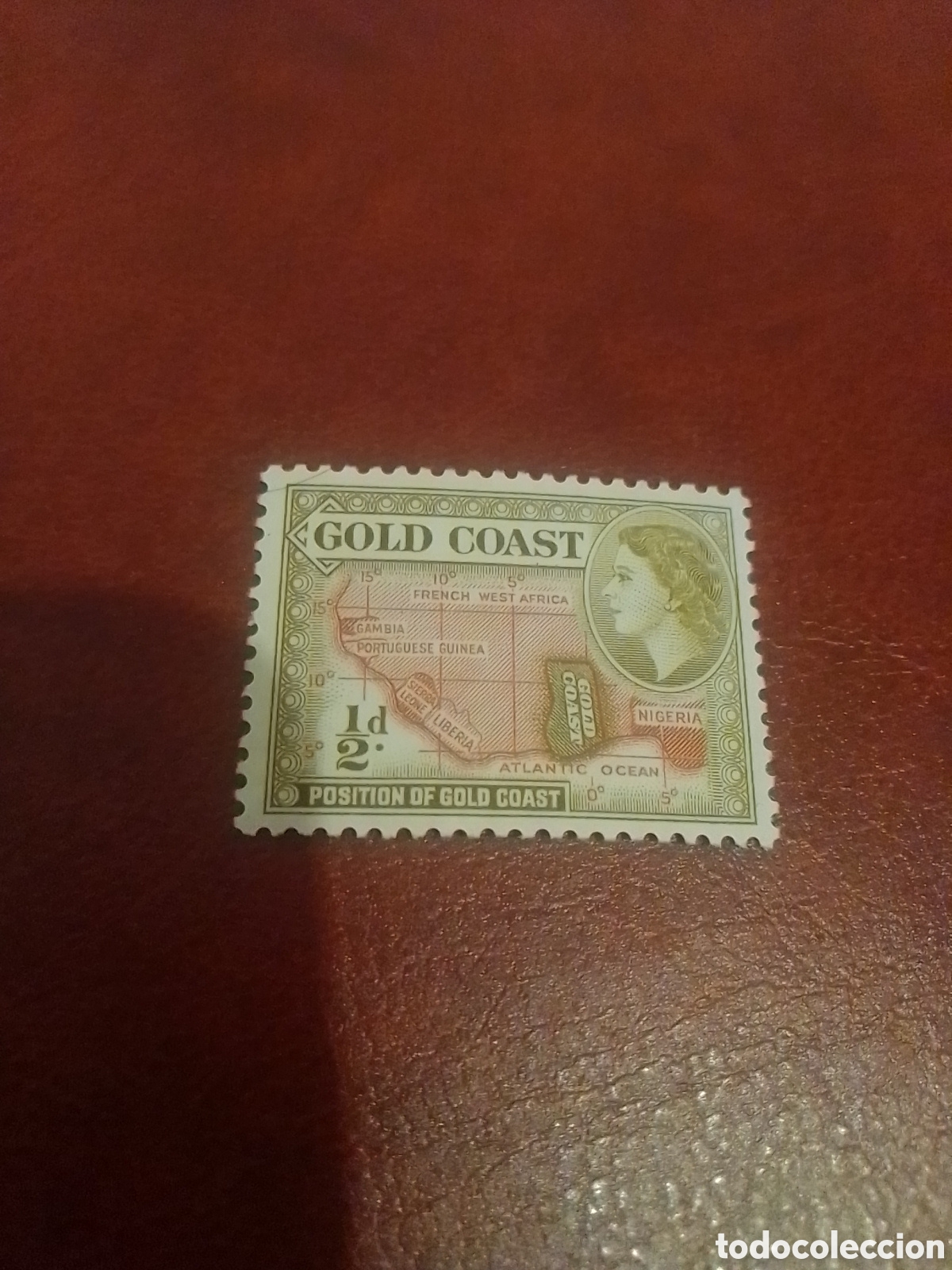 Briefmarken: Gold Coast 1952-54 QE2 1/2d marr&oacute;n SG 153