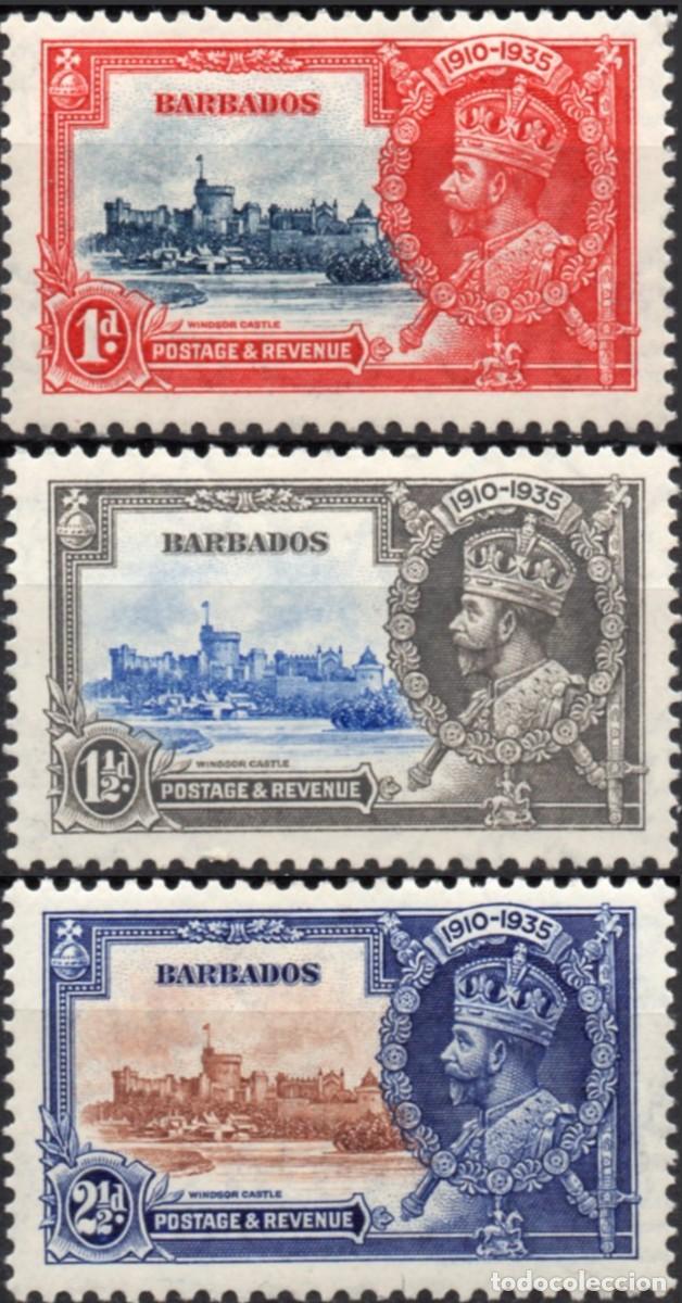 Briefmarken: BARBADOS/1935/MH/SC#186-8/JUBILEO DE PLATA / REY JORGE V / KGV / SET PARCIAL