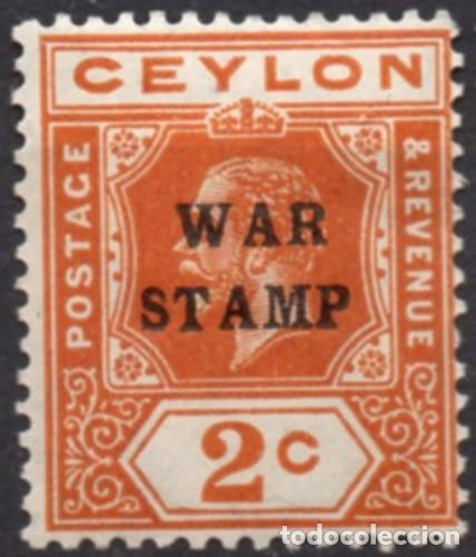 Selos: CEYLON/1918/MNH/SC#MR1/ IMPUESTO DE GUERRA / 2c NARANJA MARRON