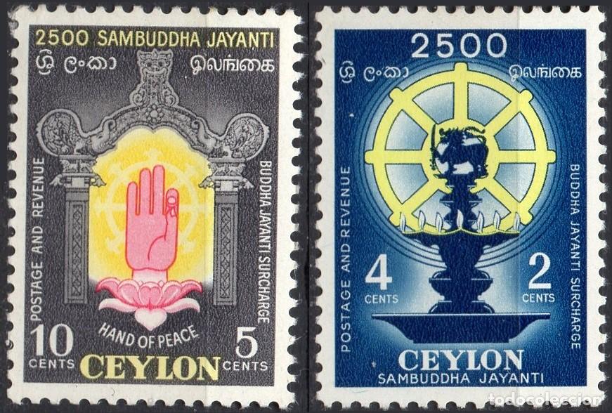Selos: CEYLON/1956/MH/SC#B1-B2/ 2500&ordm; ANIV NACIMEINTO DE BUDDHA/ SEMI POSTAL- FULL SET