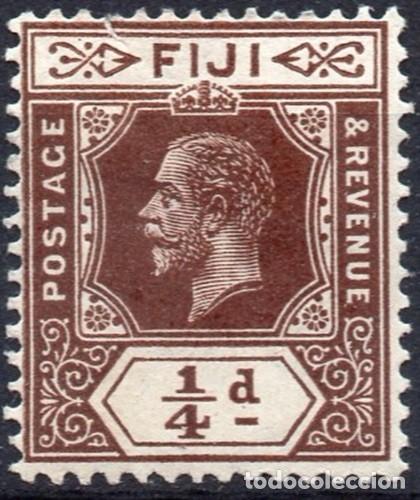 Selos: FIJI/1916/MH/SC#79/ REY JORGE V/ KGV/ WMK 2 / 1/4p MARRON