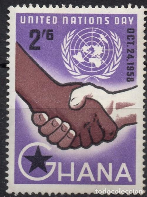 Selos: GHANA/1958/MH/SC#38/ DIA DE LAS NACIONES UNIDAS / UN / 2sh 6p