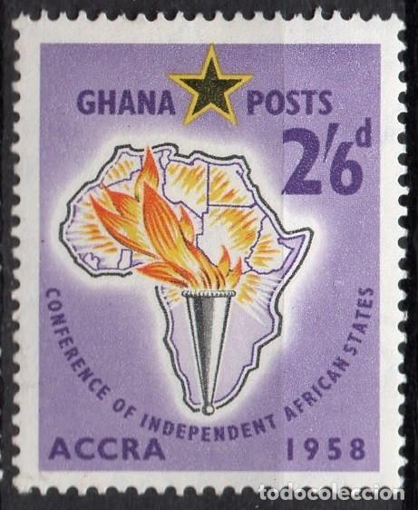 Selos: GHANA/1958/MH/SC#24/ 1&ordf; CONFERENCIA DE NACIONES INDEPENDIENTES AFRICANAS / 2sh6p